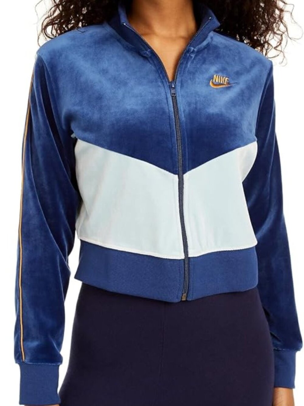 Nike Womens Activewear Velour Colorblocked Jacket